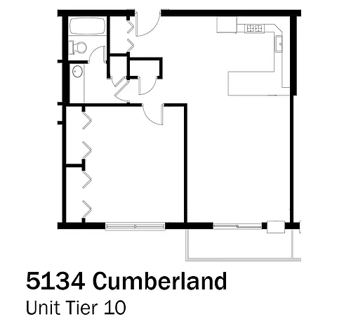 Floor plan 1bd/1b 10