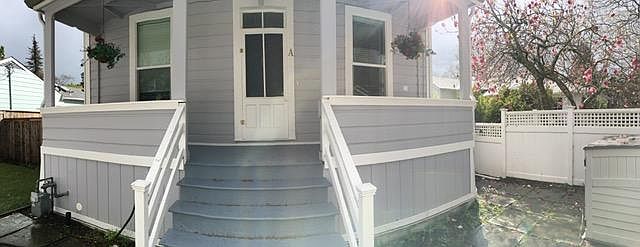 Front porch & private yard 