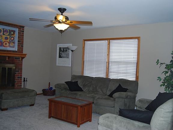 Open Living Room with fireplace.