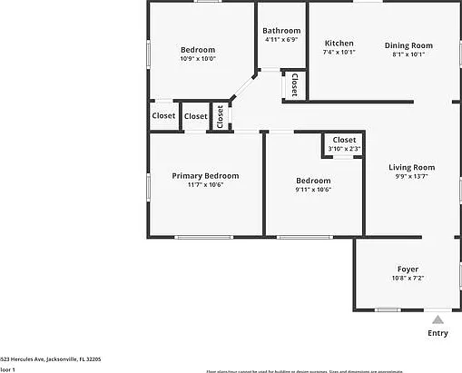3 bed, 1.0 bath, 946 sqft, $1,290 — Photo 2