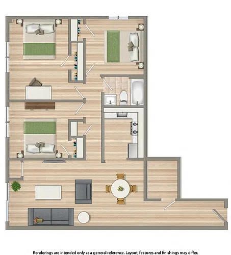 Floor plan Three Bedroom B