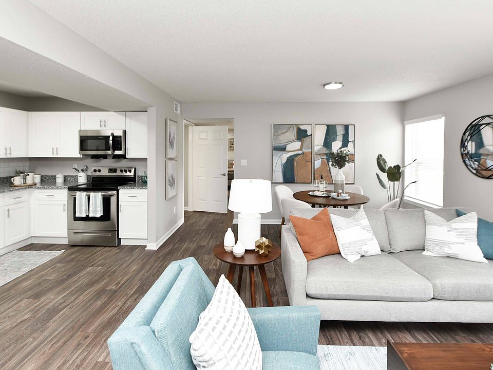 Living Room with Hardwood Style Flooring