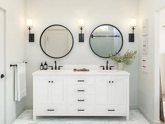 Primary bath with dual sinks