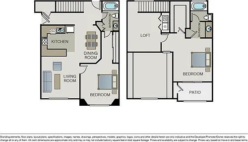 Floor plan Plan 2B + Loft Townhome
