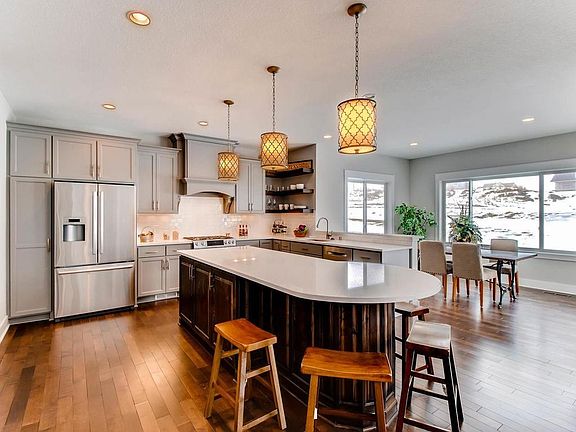 Gourmet kitchen with custom cabinets