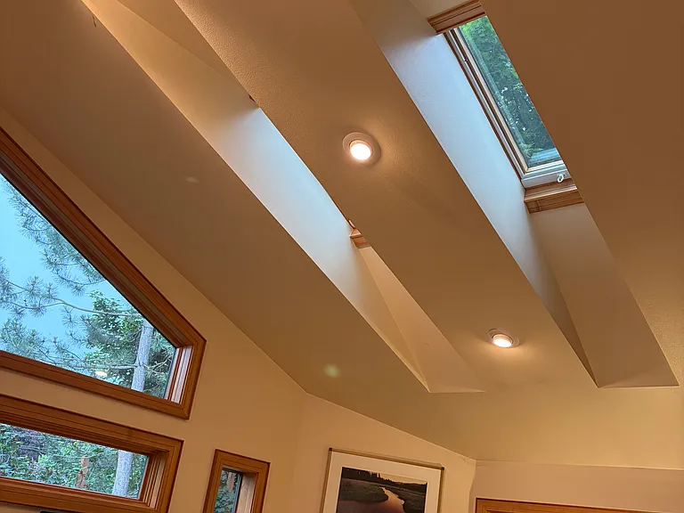 Skylights in living room.