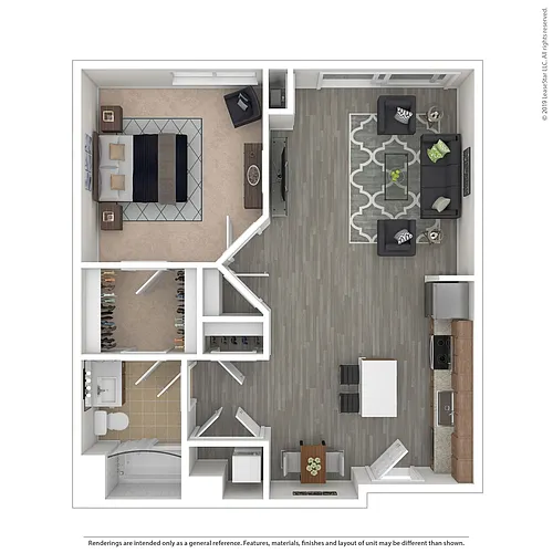 Floor plan A07 - 1 bed/1 bath