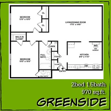 Two Bedroom, One and a Half Bath Two Bedroom, One and a Half Bath
