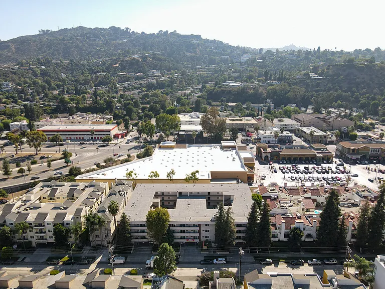 Aerial view of the Enclave Apartment in Studio City