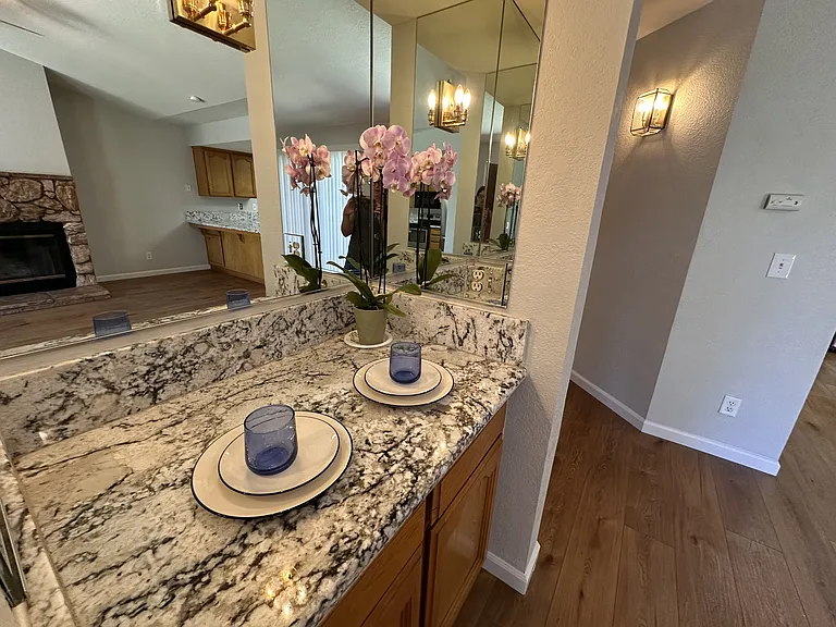 Dry bar in living area