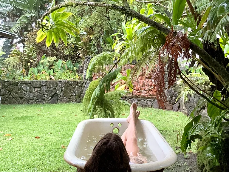 hot water bath outdoors
