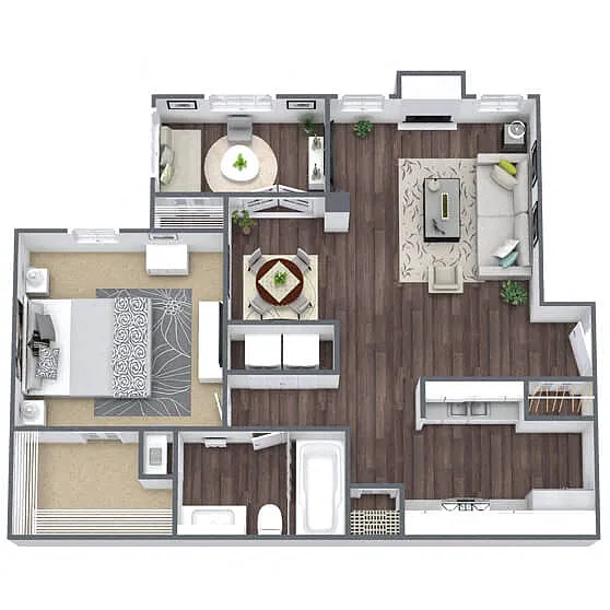 Floor plan A5: 1 Bed 1 + S