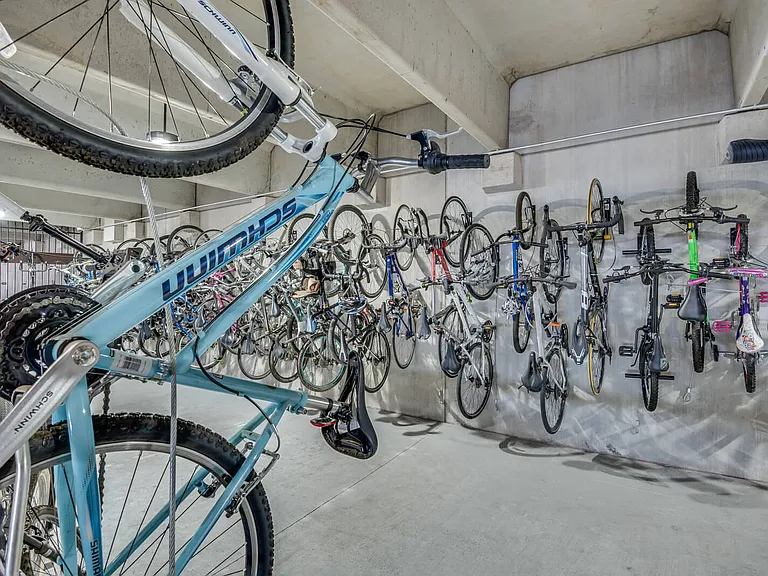 Bicycle storage with repair station
