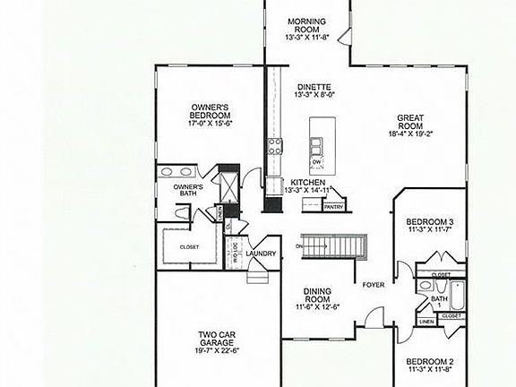 Main floor plan w/Morning room