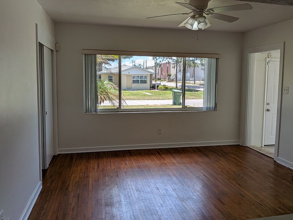 This is a view of the living room from the kitchen pass through.