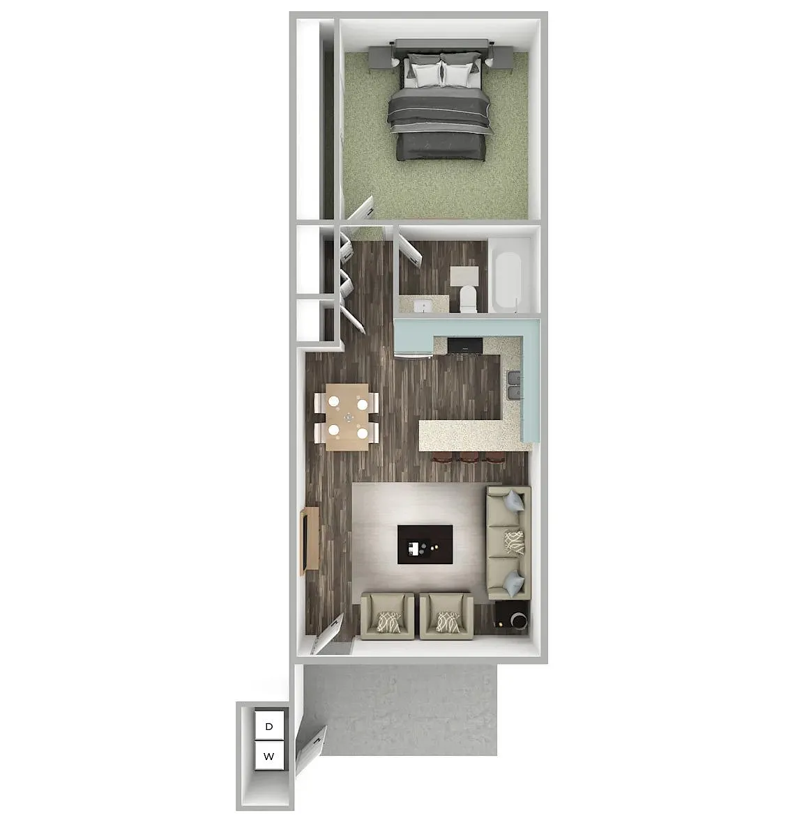Floor plan One Bedroom One Bath