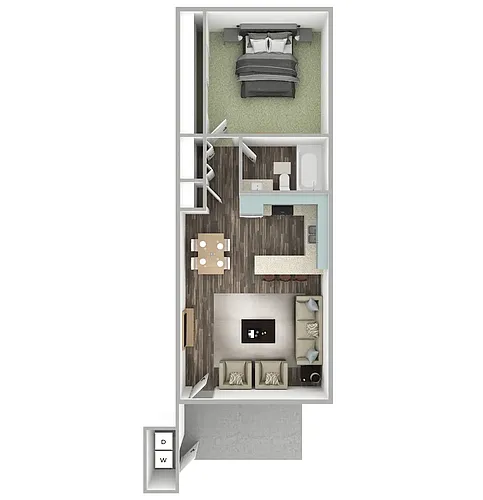 Floor plan One Bedroom One Bath