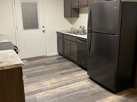 Kitchen with door to deck.