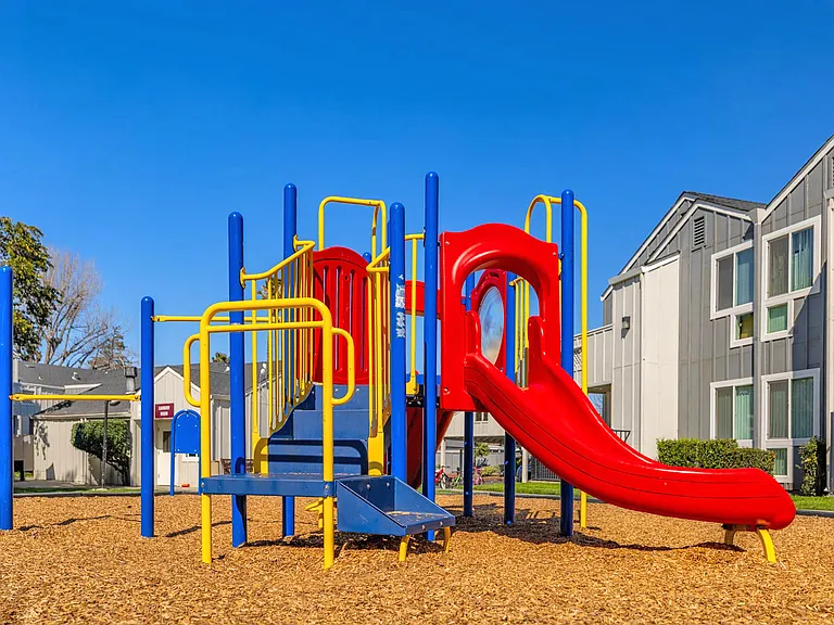 Vibrant playground with a safe play area.