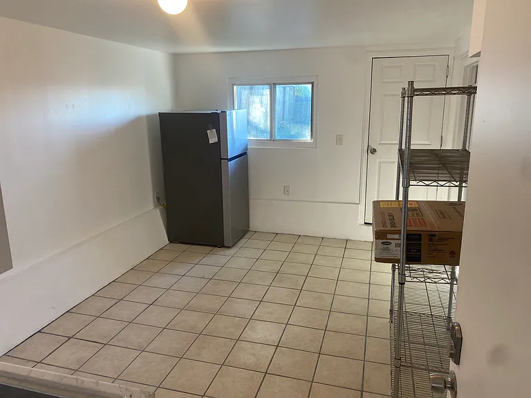 kitchen has access to backyard