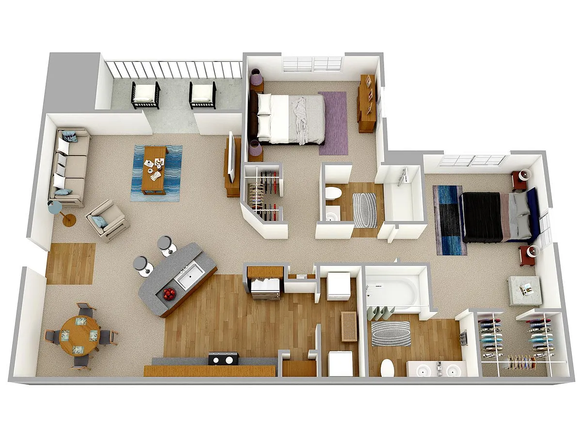 Floor plan The Magnolia - 2 BR