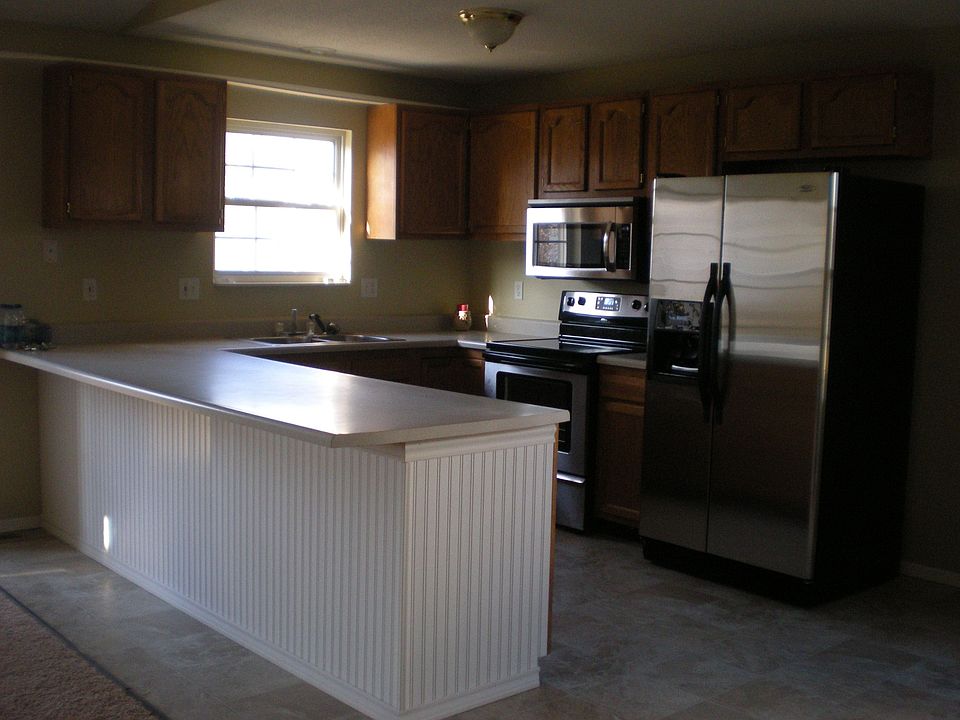 Stainless steel kitchen.