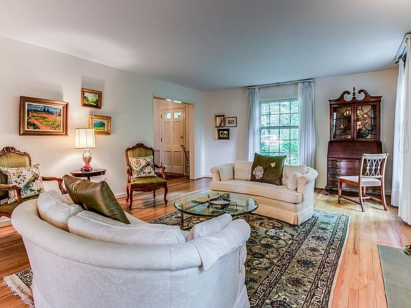 Living room with gleaming hardwood floors