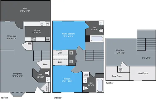 Floor plan Townhome - 2 Bedroom 2 Bath