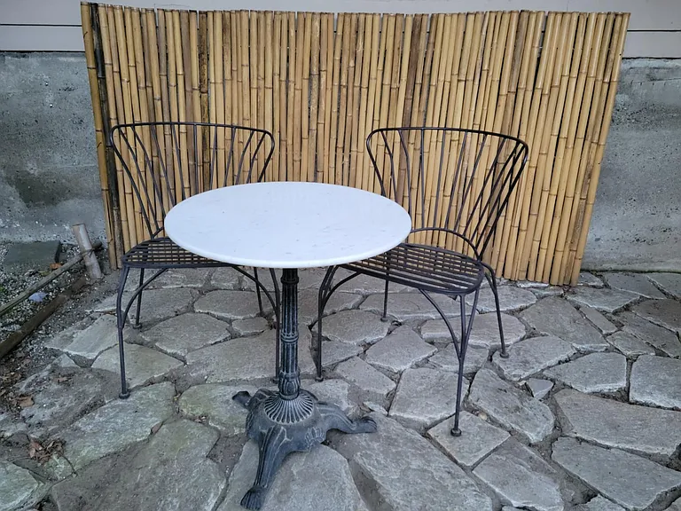 private outdoor space and bistro table