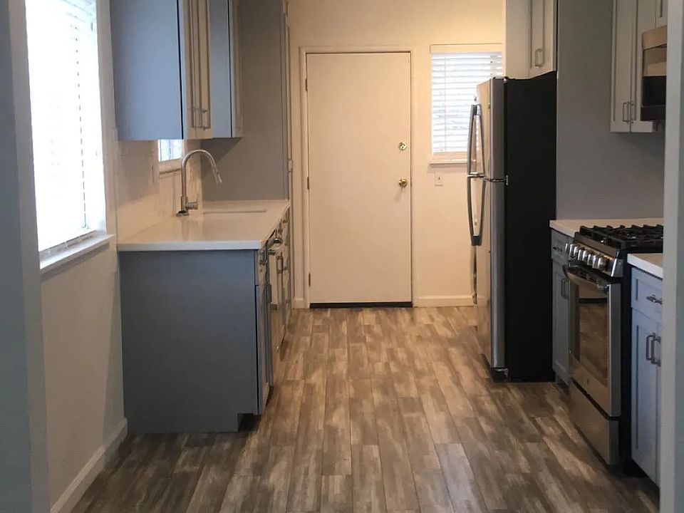 Kitchen with all stainless steel appliances
