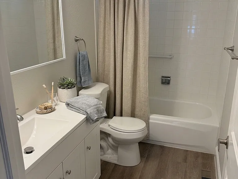 Main floor Jack and Jill bathroom (bedroom and hallway entrances)