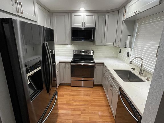 Special spice racks and under cabinet storage provides additional storage