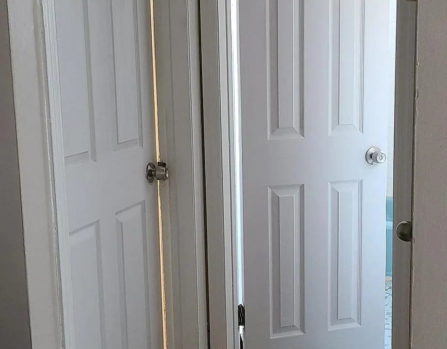 New bedroom and bathroom doors and beautiful floors throughout