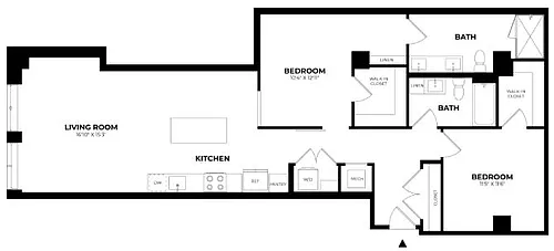 Floor plan 2 Bed/2 Bath-C3