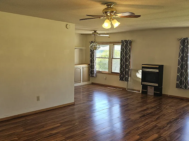 Living room and dining room
