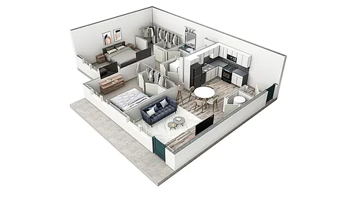 Floor plan 2-1 BR Premier Horizon Summit