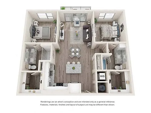 Floor plan Two-Bedroom (B1)