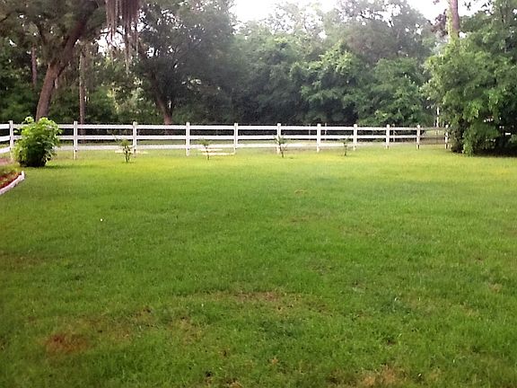 view of back yard from deck