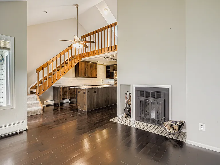 Wood-burning fireplace with glass doors (rare to find these in Boulder condos)