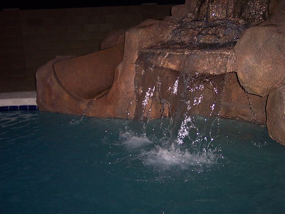 Swim in cave, water slide