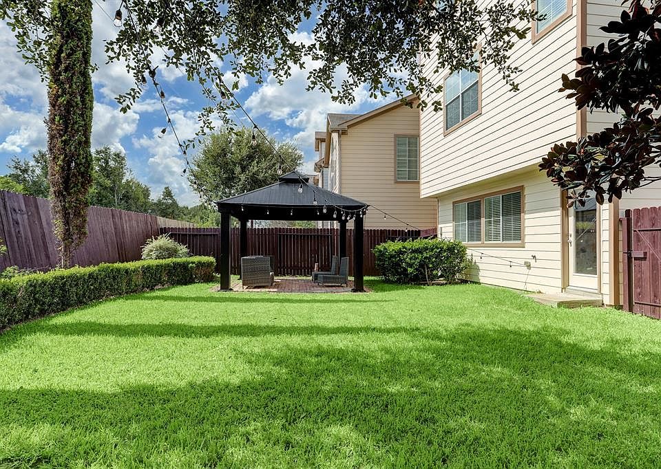 Enjoy your private backyard and covered gazebo.