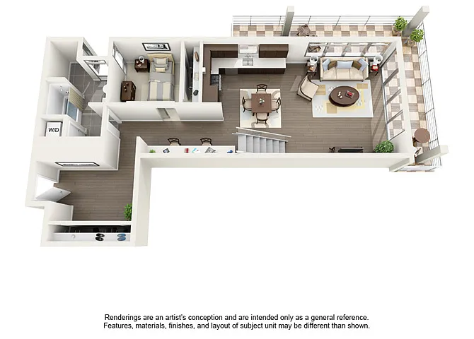 Floor plan 2 Bedroom 2 Bath Penthouse - 1598 sqft