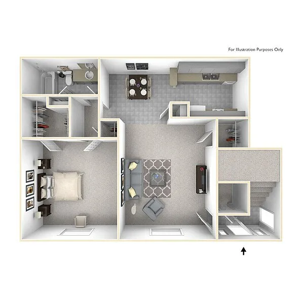 Floor plan 1 bedroom 1 bath