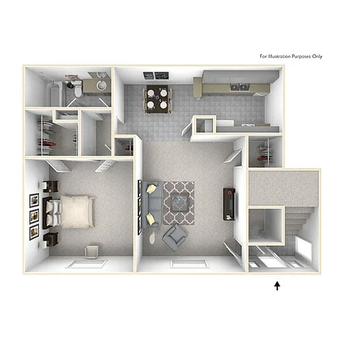 Floor plan 1 bedroom 1 bath