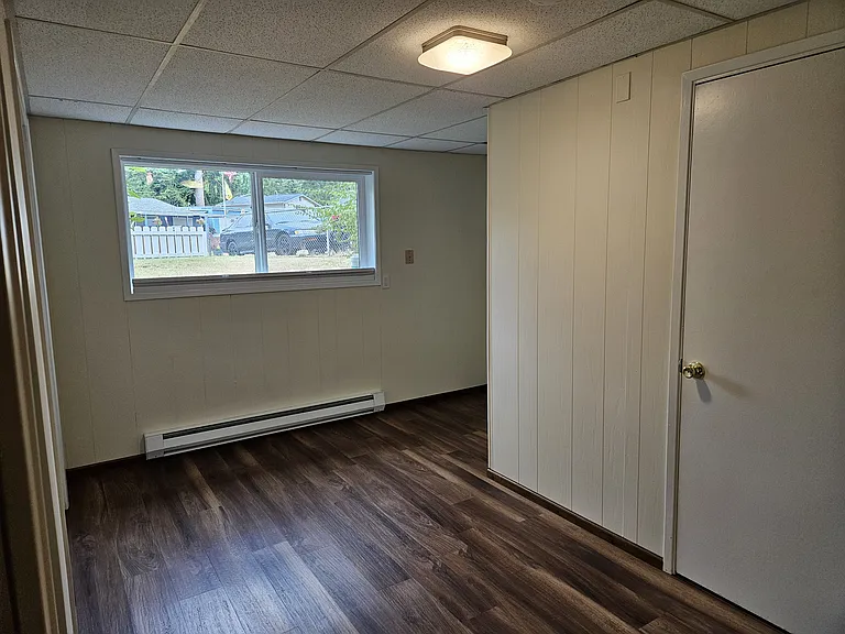 basement bonus room with door leading to bathroom looking NW