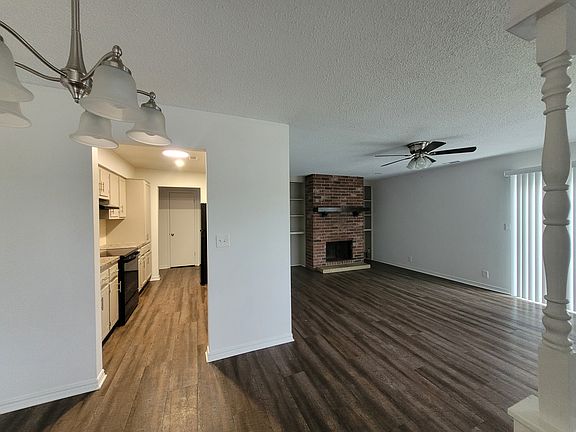 View from dinning area, kitchen on the left, living area straight ahead.