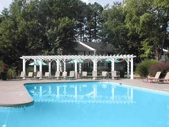 Shimmering sky blue pool