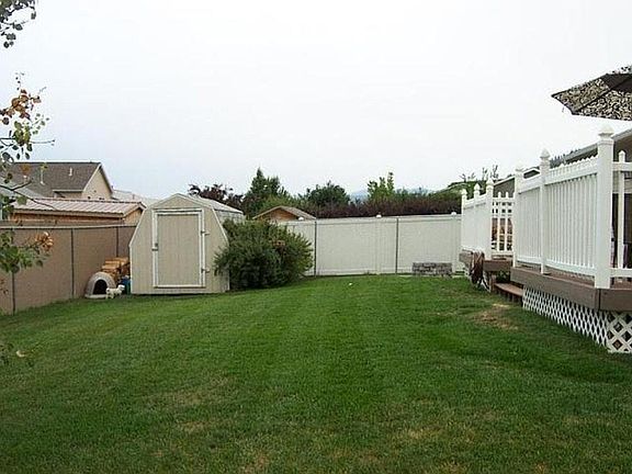 fenced back yard