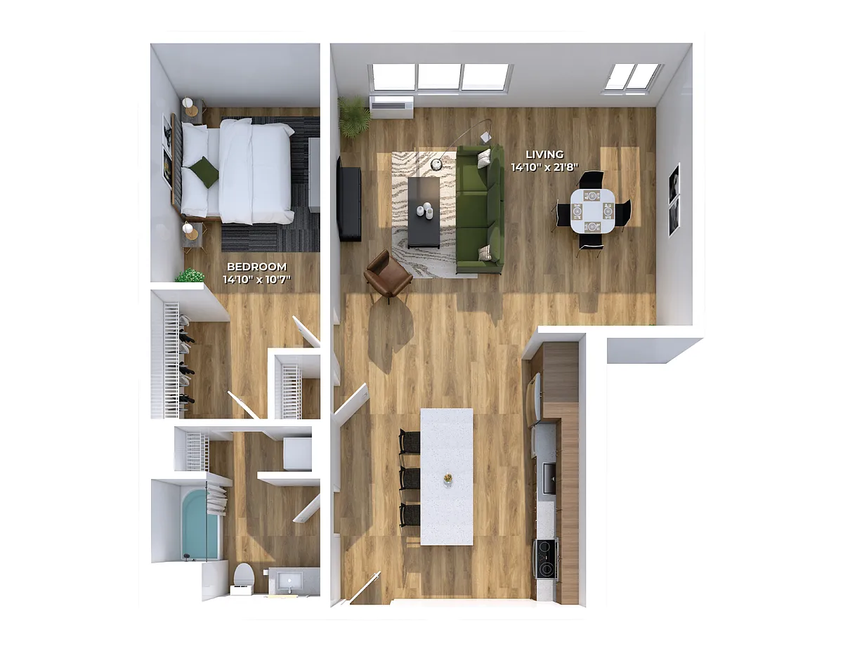 Floor plan One Bedroom B5