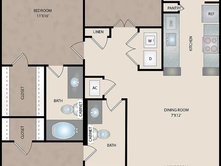Reserve at Garden Oaks - B3 STUDY - 2 Beds - 2 Baths - 1108 Sq. ft.